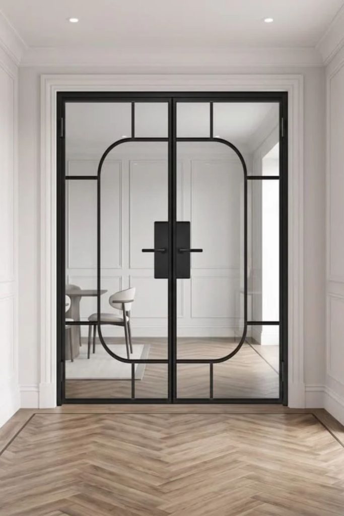 Crittall entryway glass screen door