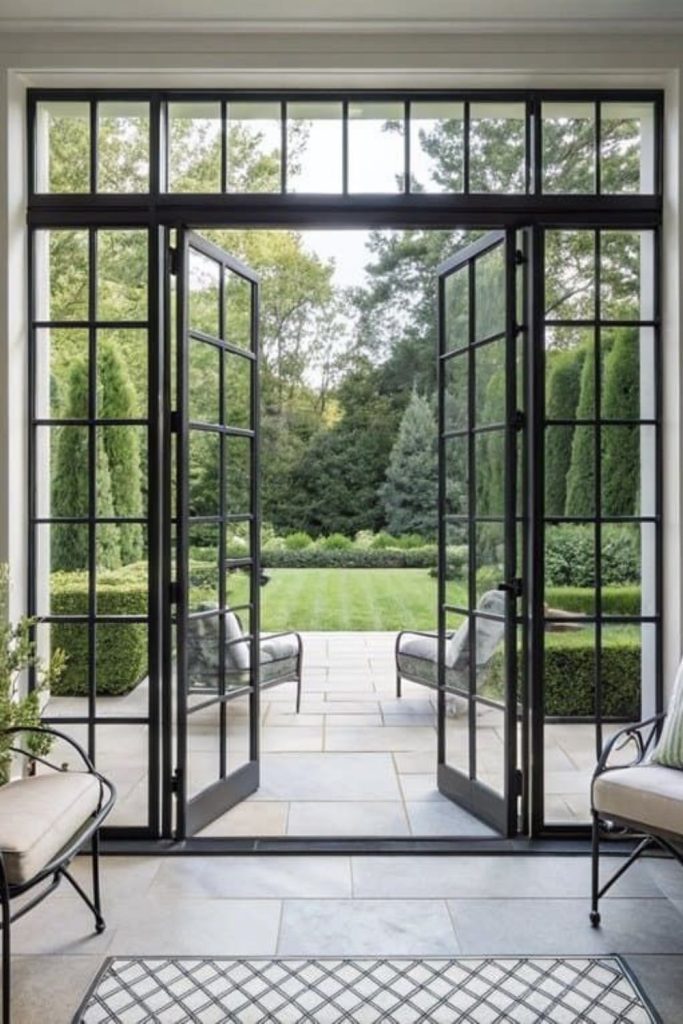 Crittall garden access glass door