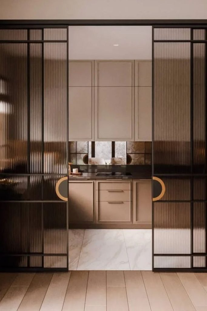 Sliding Crittall pocket glass door