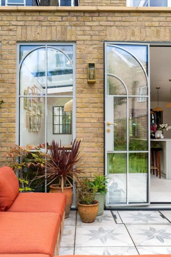 Modern Crittall terrace glass door