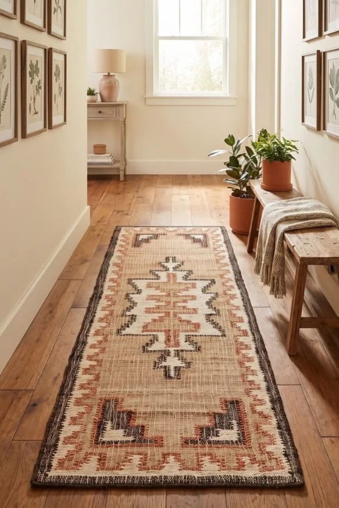 Earthy desert-inspired hallway runner.