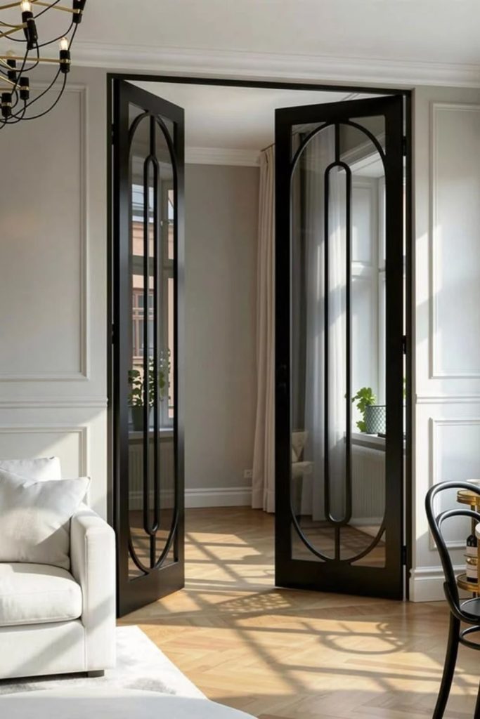 Double panel Crittall glass entrance