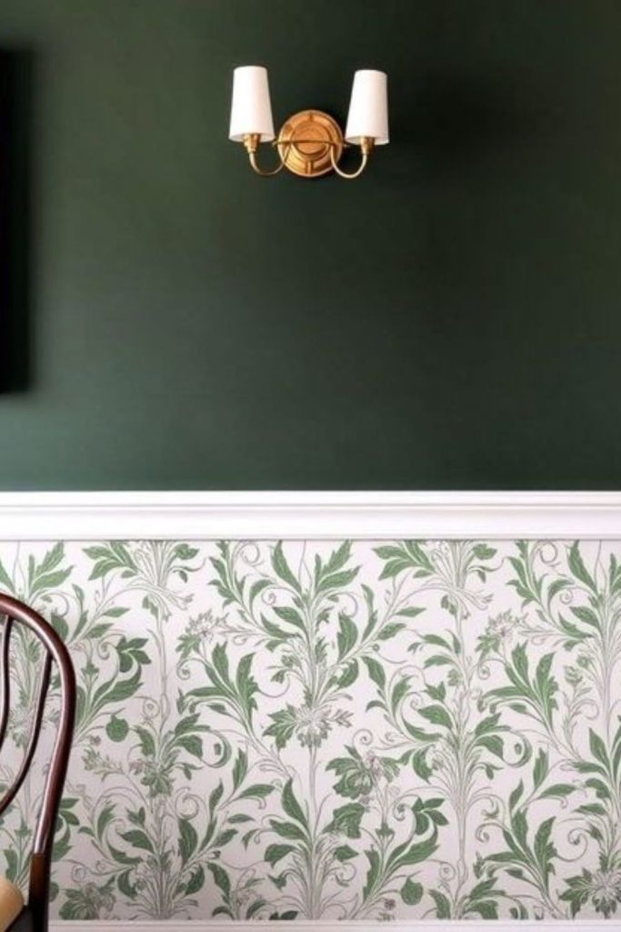 Edwardian botanical dado rail trim.