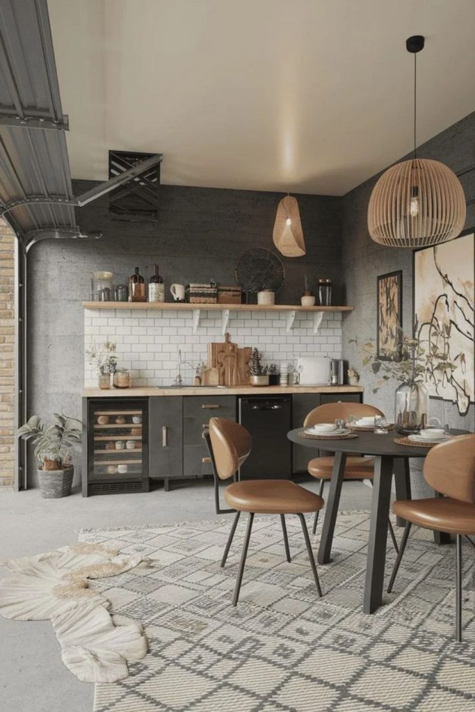 Elegant dining room garage conversion