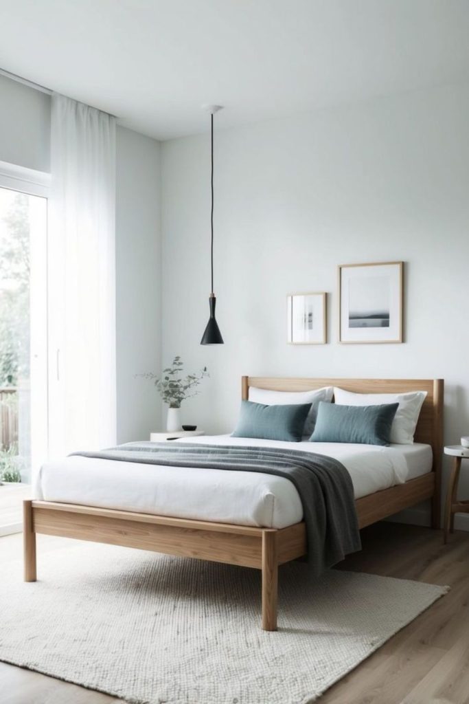 Fjord mist bedroom with gray decor.