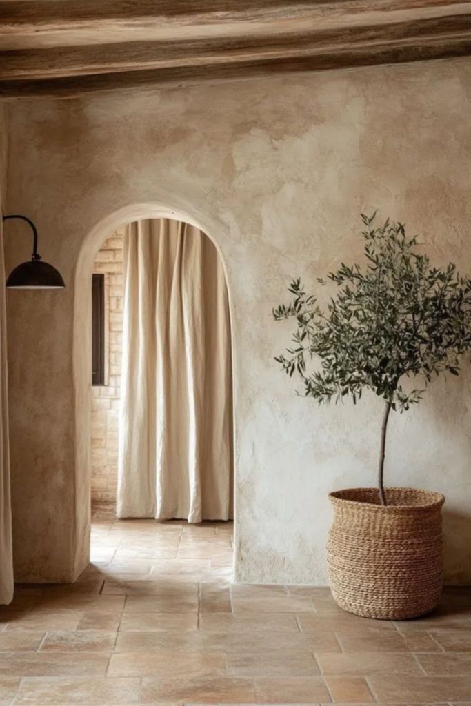 Limestone inspired heritage limewash wall.