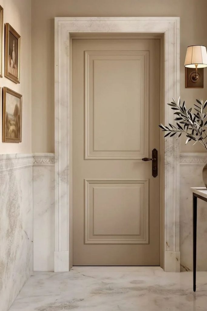 Luxe marble dado rail contrast.