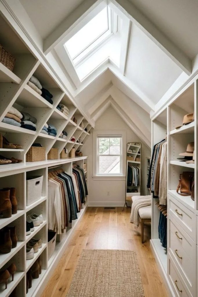 Luxury attic walk-in wardrobe design