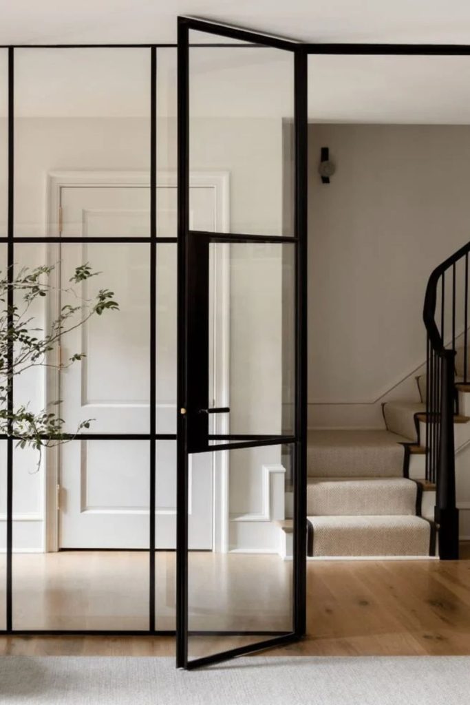 Minimalist slimline Crittall interior door