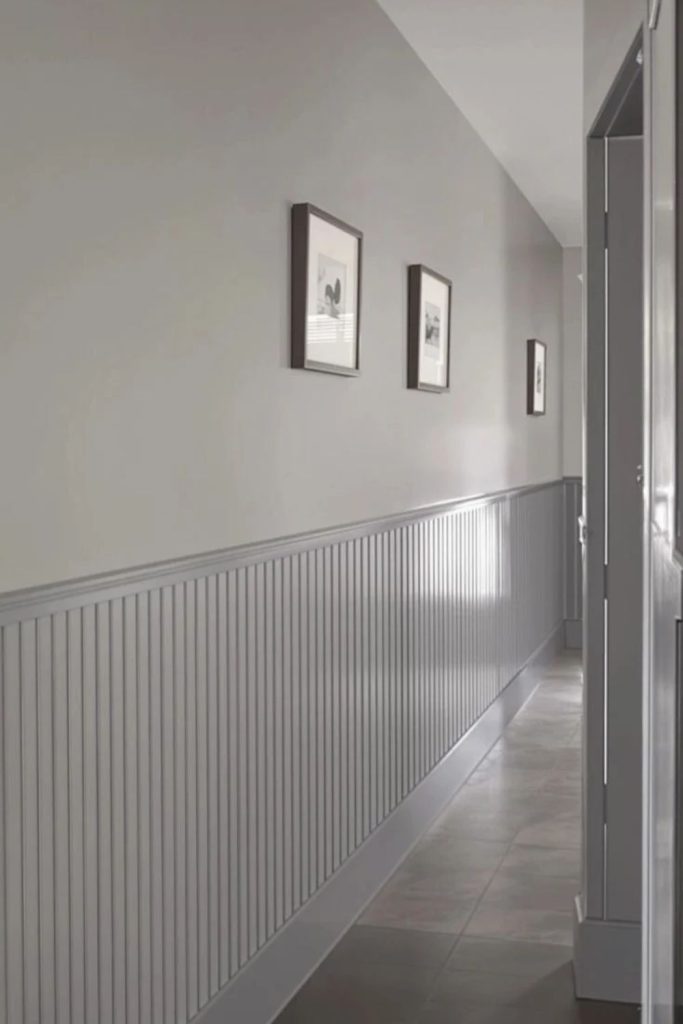 Monochrome greige wainscoting panel design