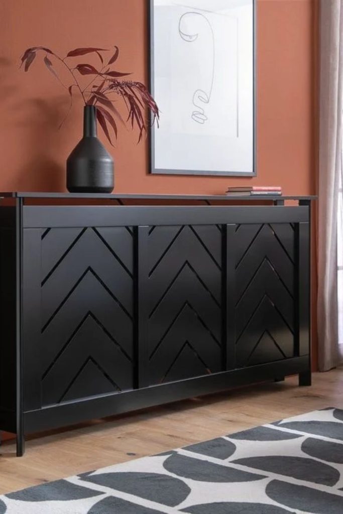 Moody charcoal modern radiator cover.