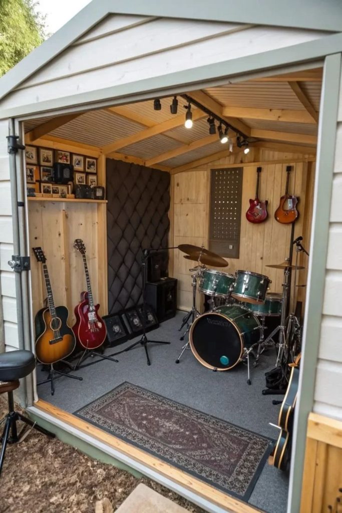 Music practice room garage conversion