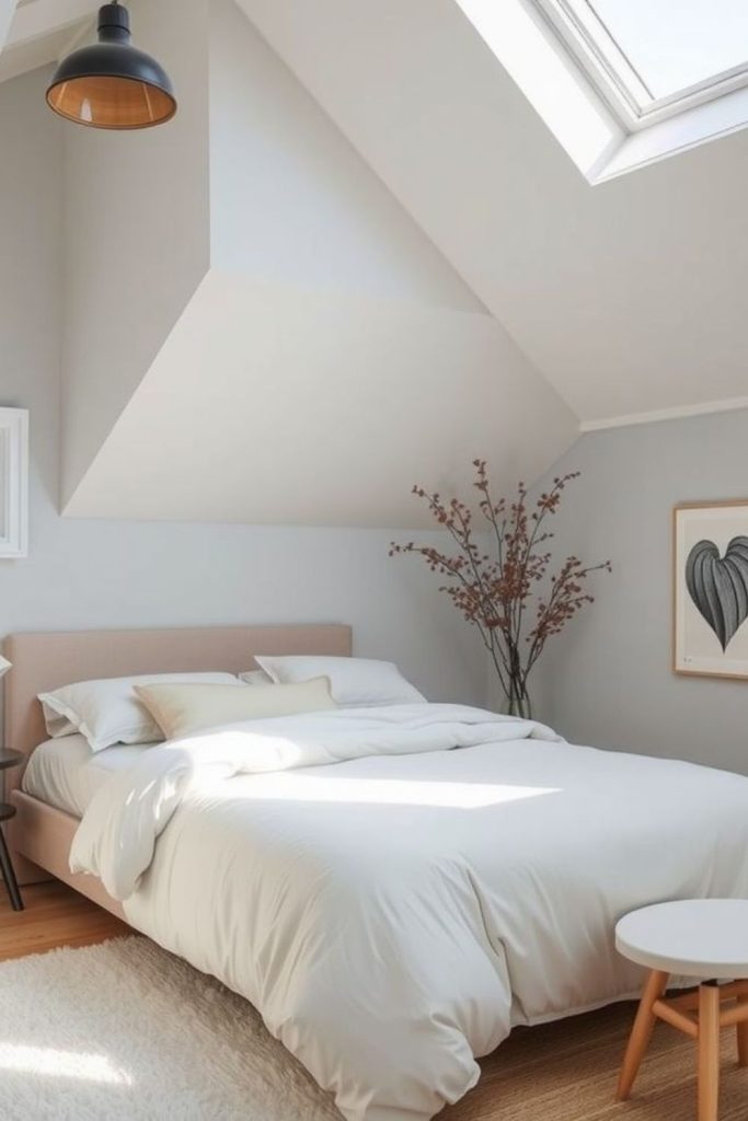 Nordic cloud bedroom with linen bedding.