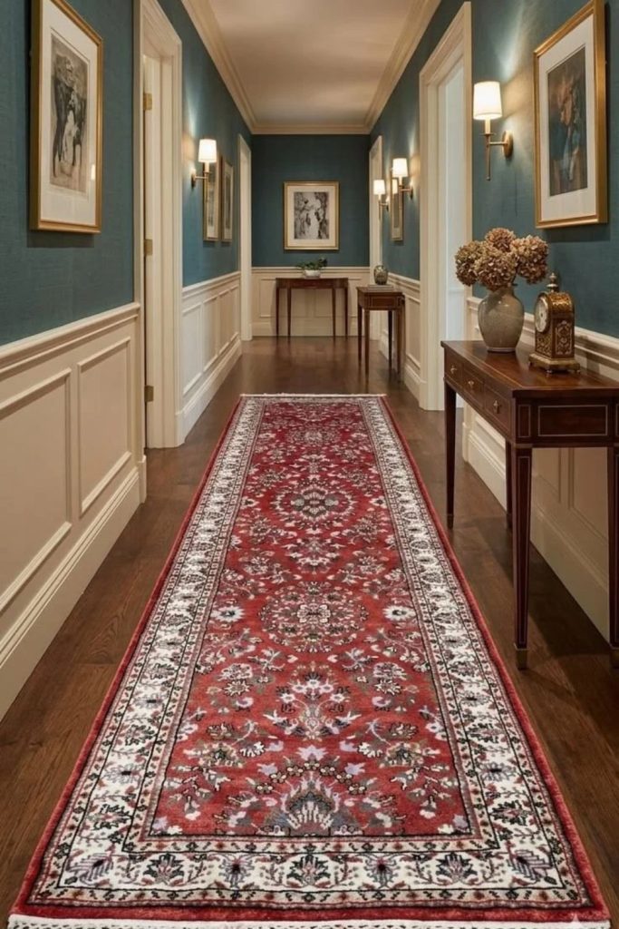 Elegant Persian hallway runner pattern.