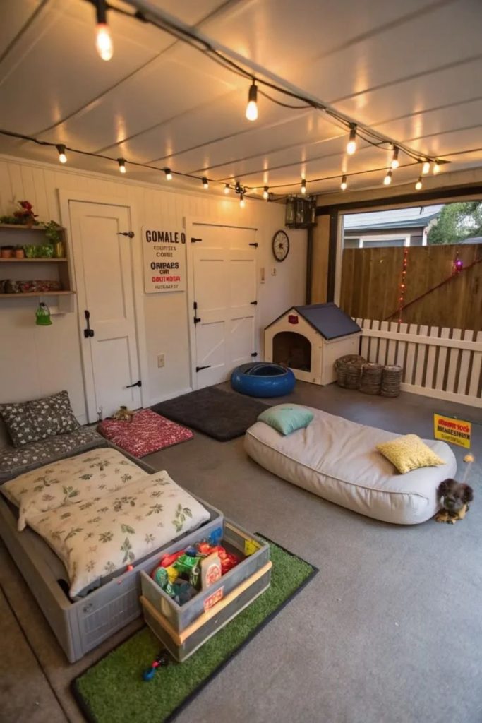Pet paradise garage conversion room