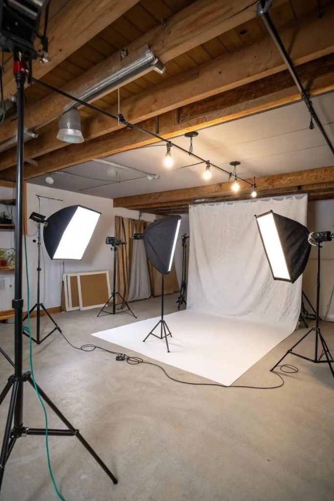 Professional photography garage conversion studio