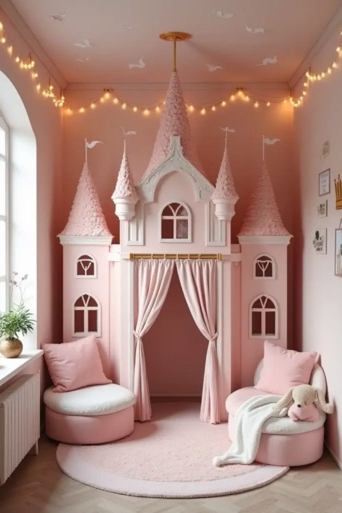 Dreamy princess-inspired children's playroom.