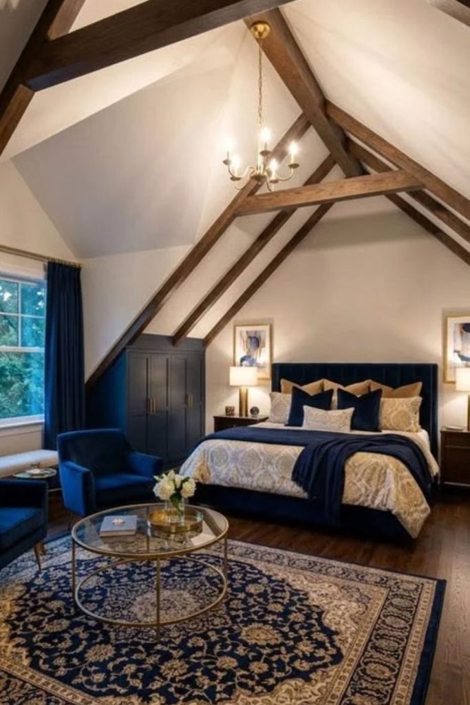 Romantic couples attic bedroom retreat