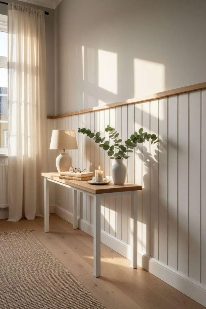 Scandinavian softline dado rail interior.