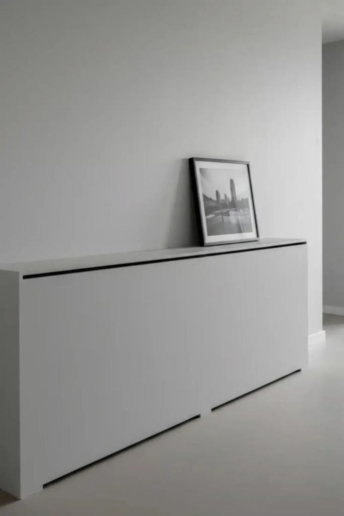Seamless built-in radiator cover design.