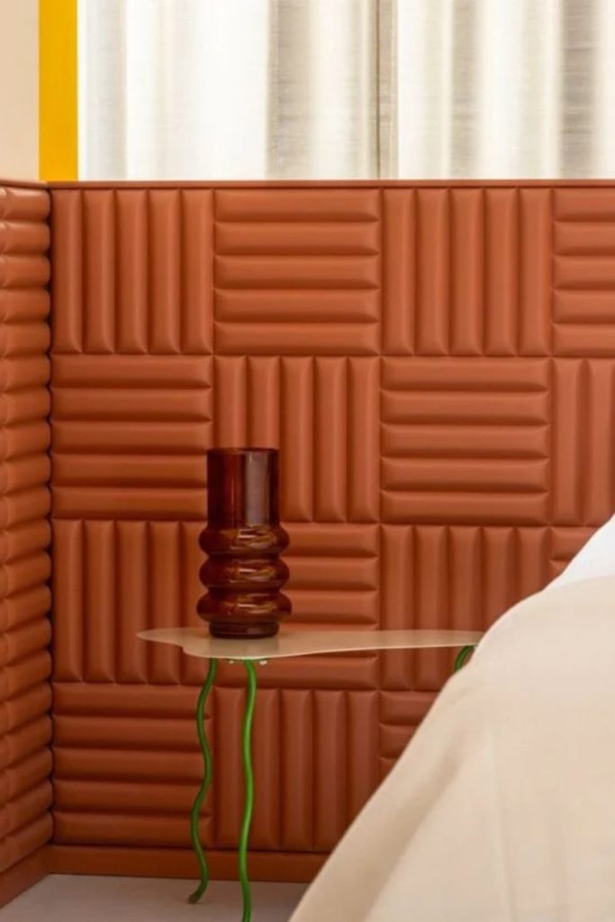 Terracotta Mediterranean dado rail interior.