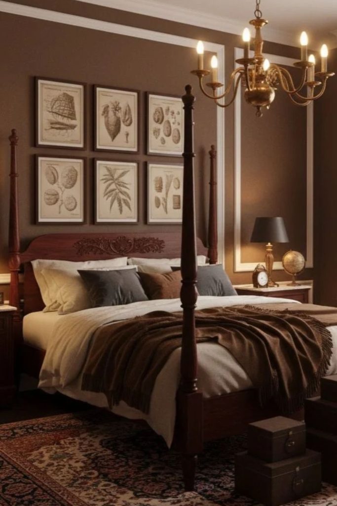 Mahogany Mystery Bedroom with Antique Mirror