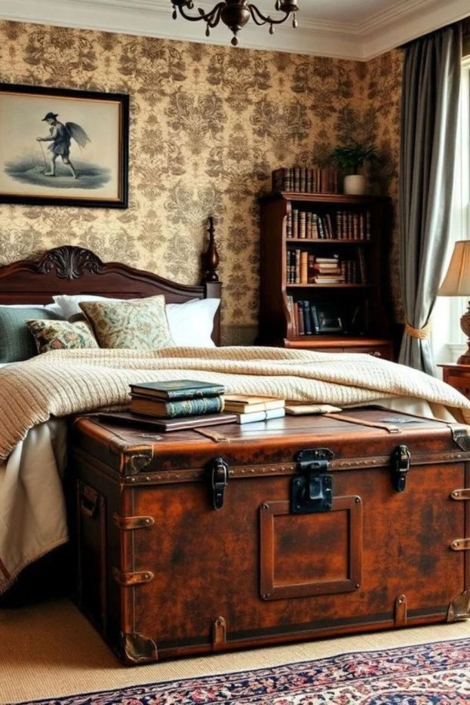 Sepia Storybook Bedroom with Vintage Decor