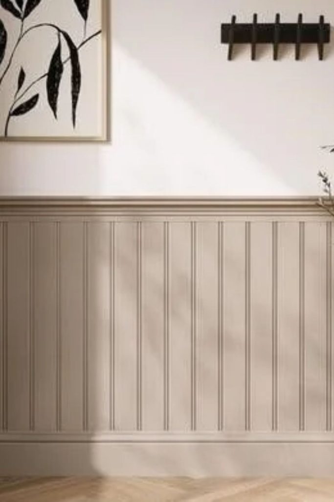 Tonal taupe dado rail interior.