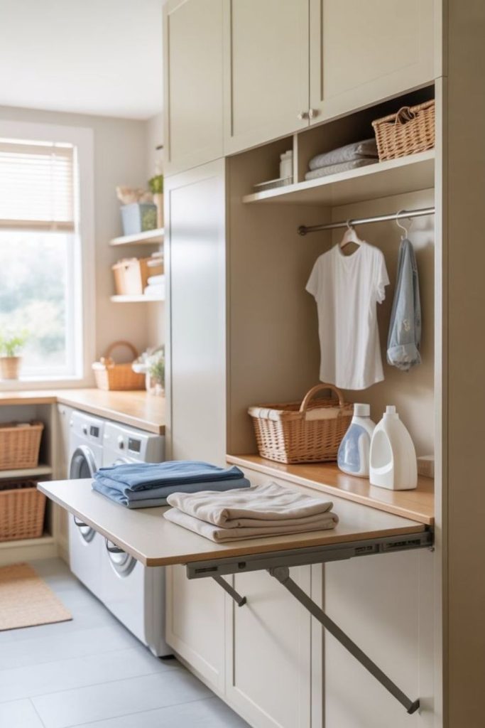 Utility room with folding counter.