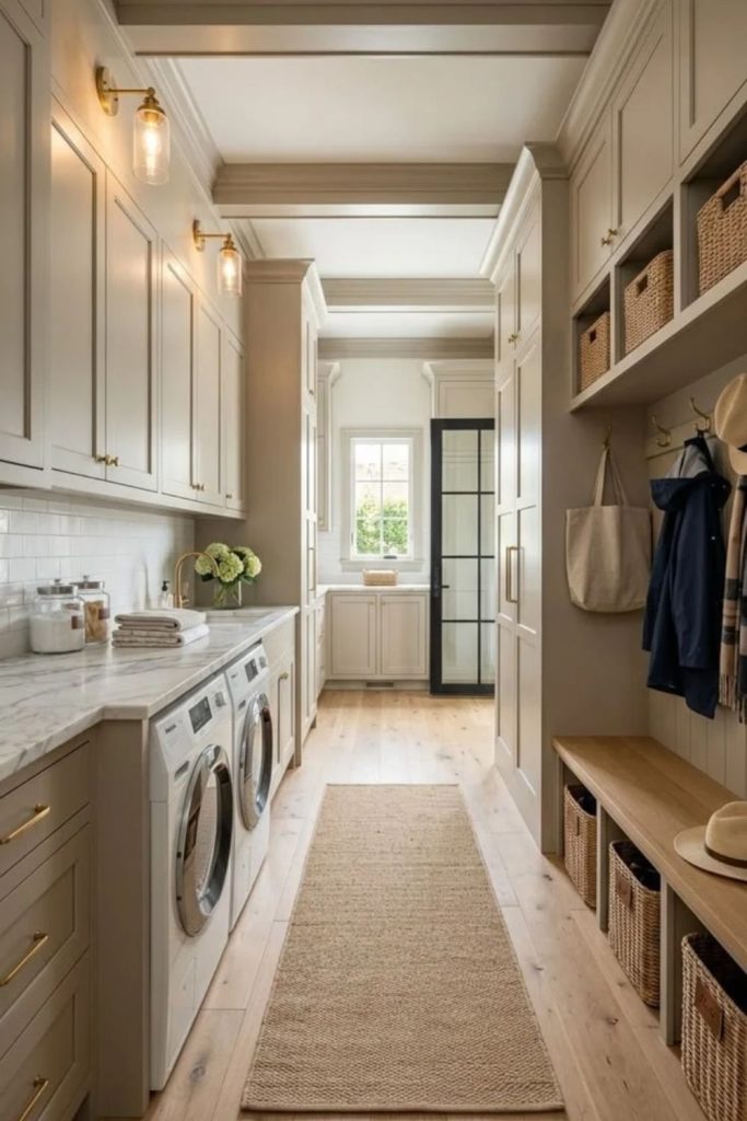 Combined utility room and mudroom.