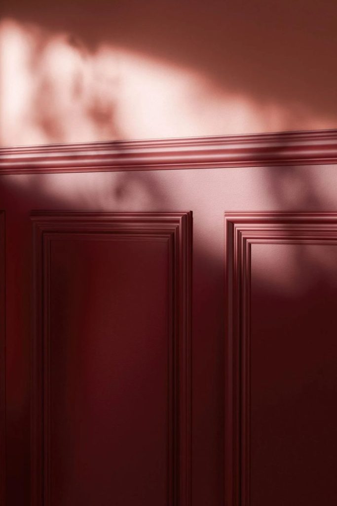 Victorian velvet dado rail decoration.