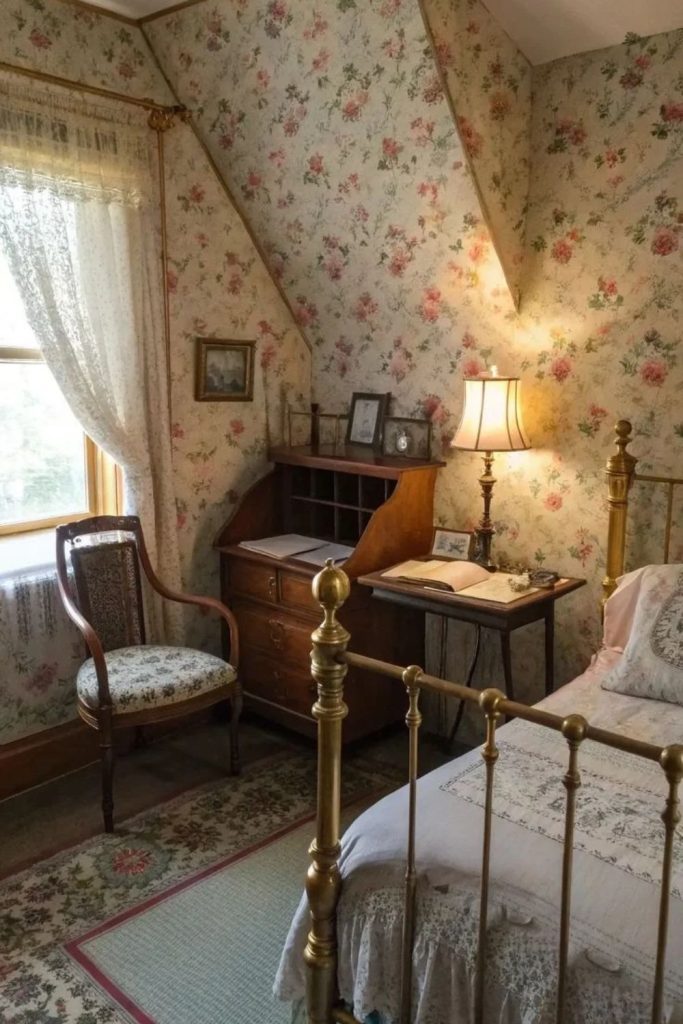 Vintage attic bedroom with charm