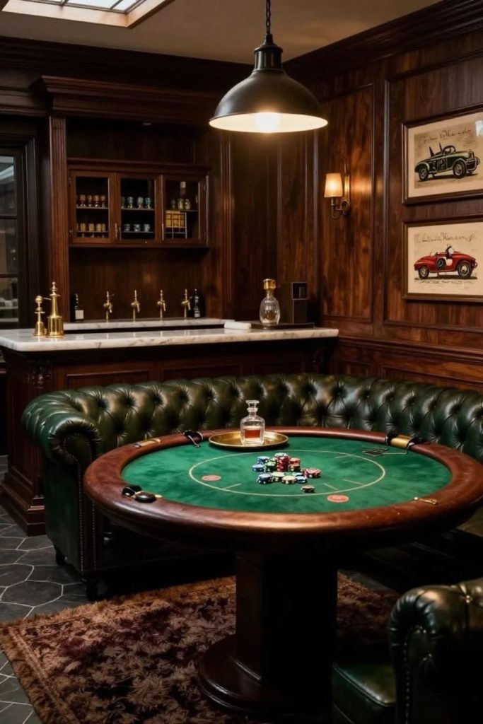 Vintage casino inspired games room