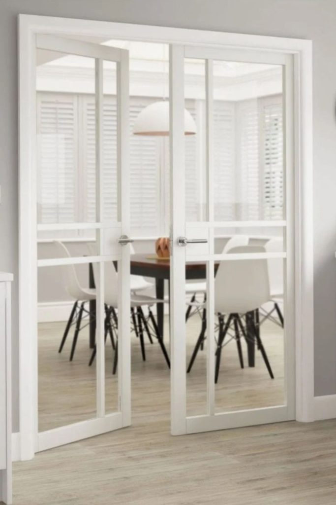 White framed Crittall interior door