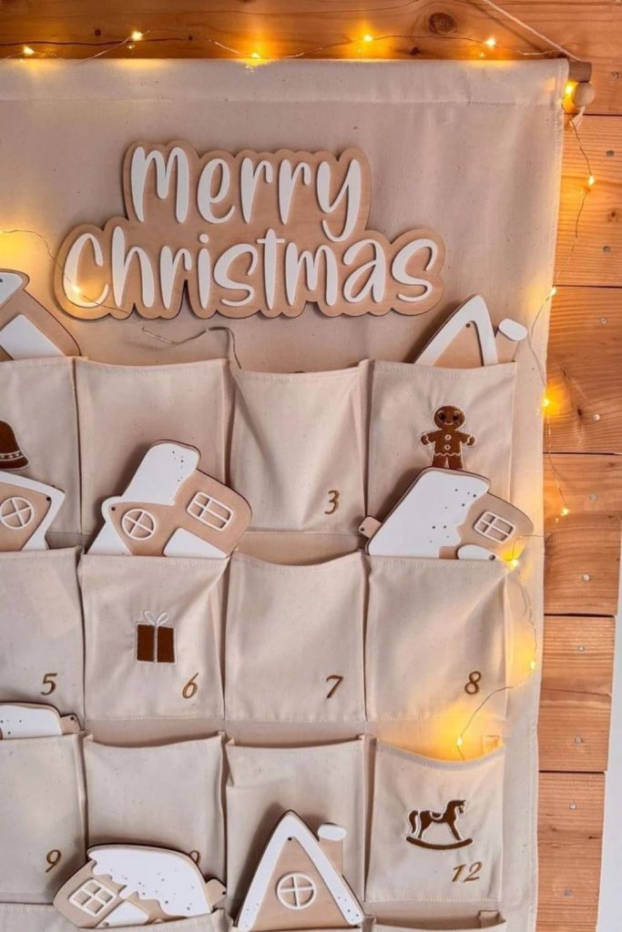 Christmas advent calendar with daily activities.