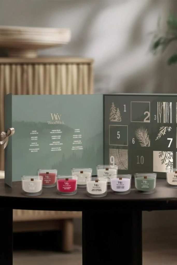 Mini candle Christmas advent calendar decorations.