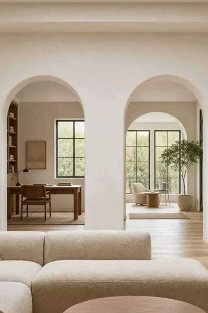 Arched double doorway with classic symmetry.