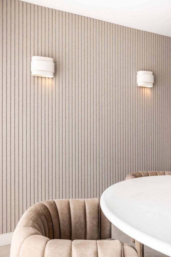 Beige boutique fluted feature wall