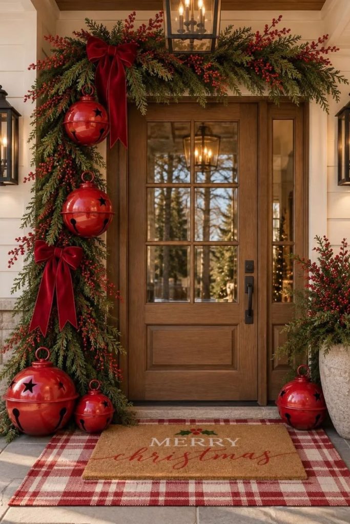 Red Berry and Evergreen Christmas Hallway Garland