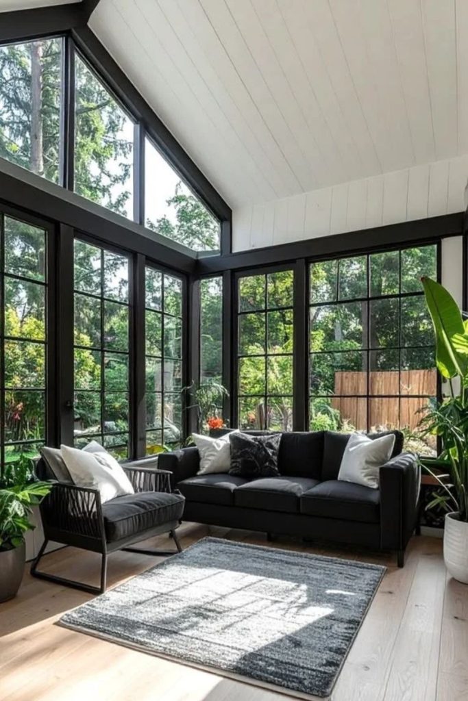 Black Frame Orangery with Garden Views.