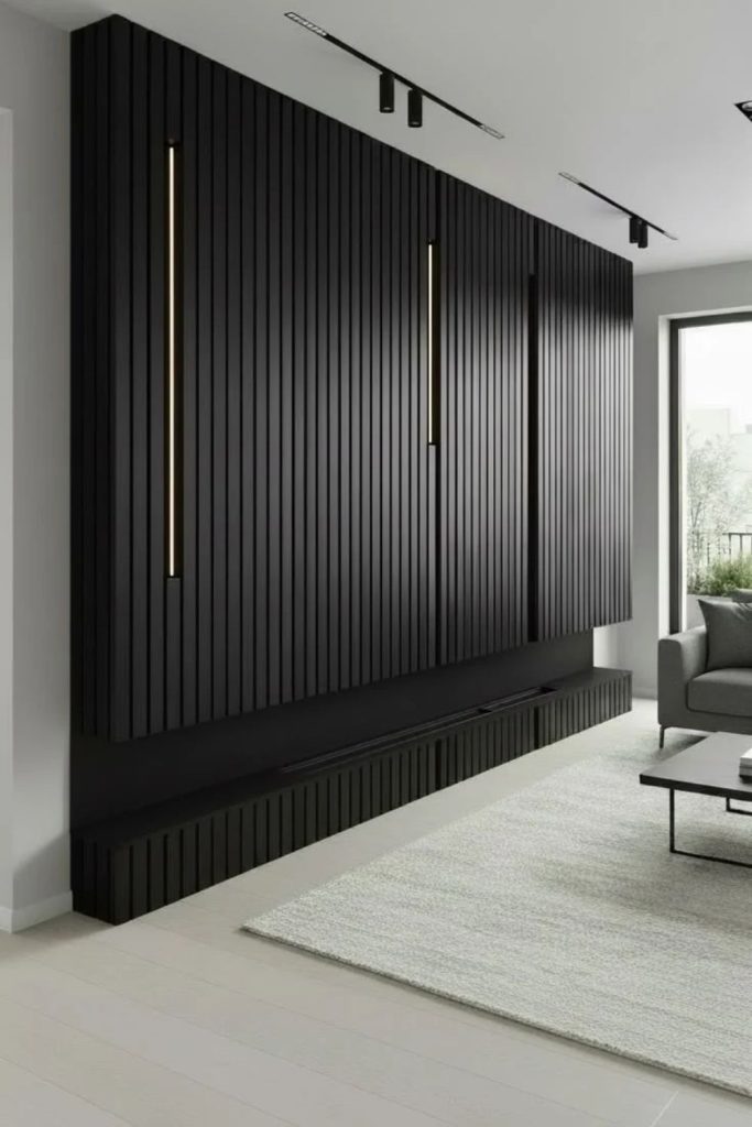 Black oak fluted statement panels