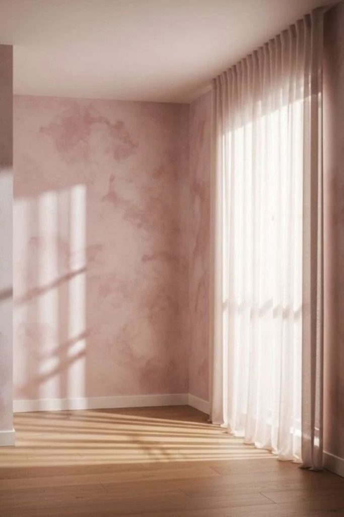 Blush mineral glow plaster wall