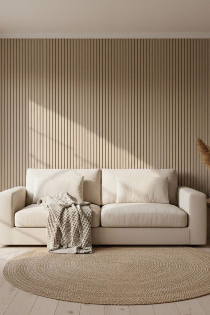 Cream coastal fluted wall design