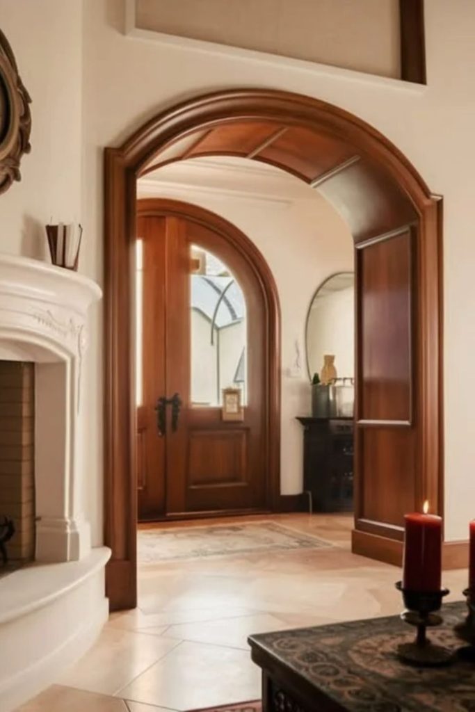 Dramatic tall arch with elegant proportions.