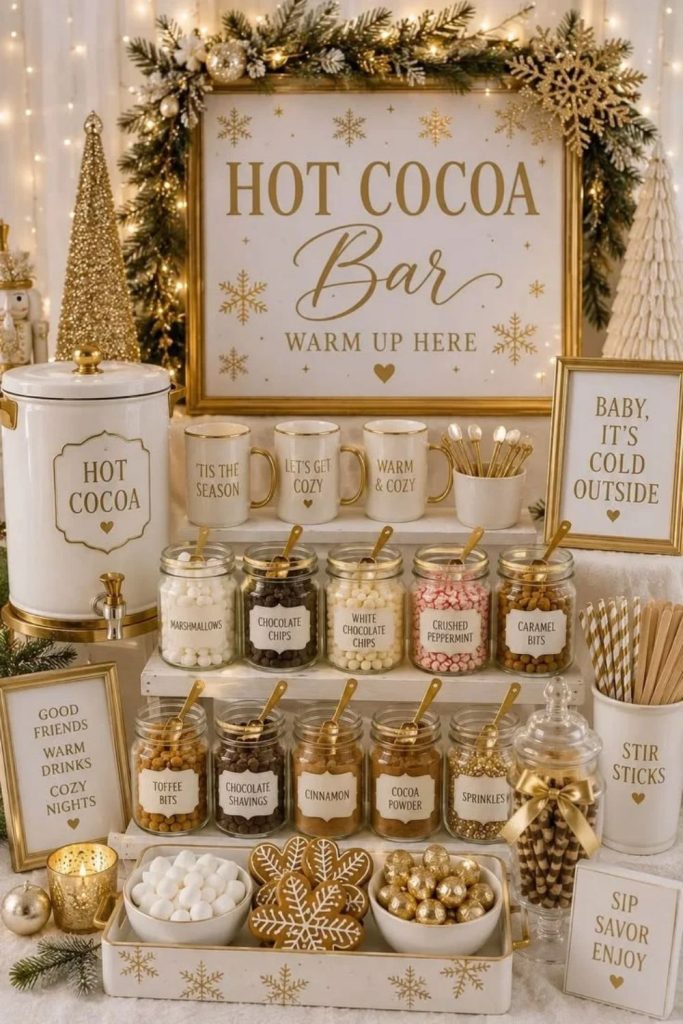 Elegant Gold and Chocolate Bar Decor