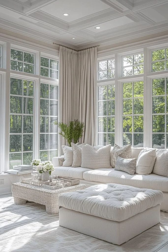 Elegant White Orangery with Bright Interiors.