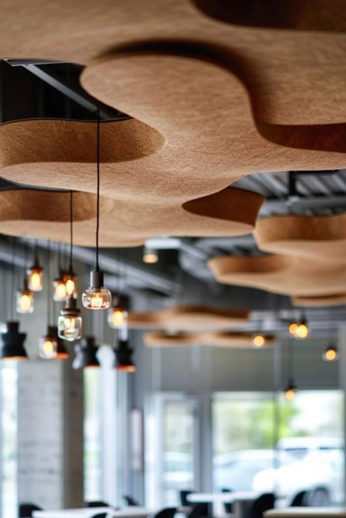 Floating cloud panel ceiling design.