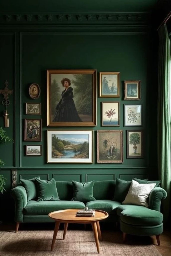Forest green immersive colour drenched retreat.
