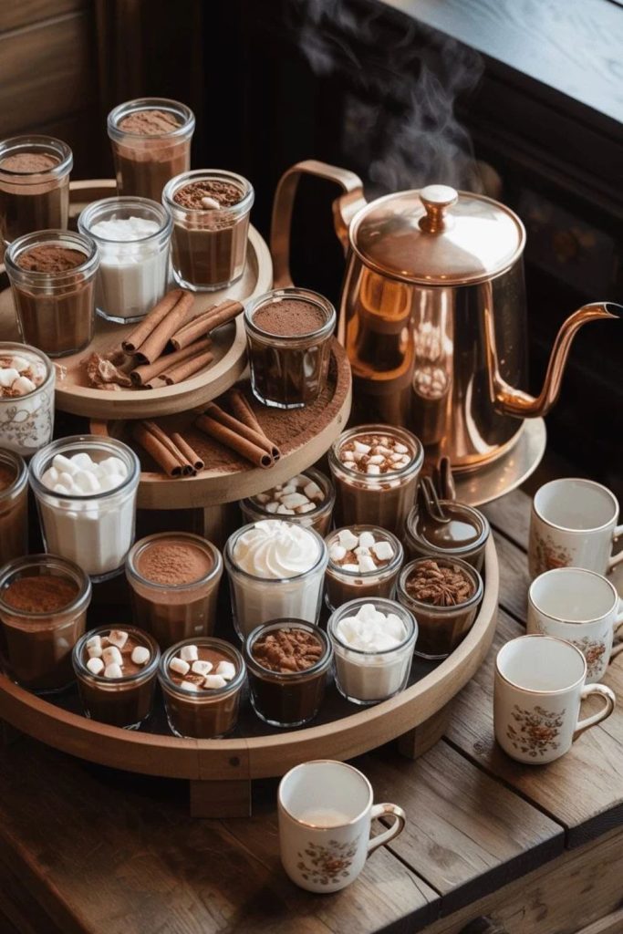 Elegant French Cafe Hot Chocolate Corner