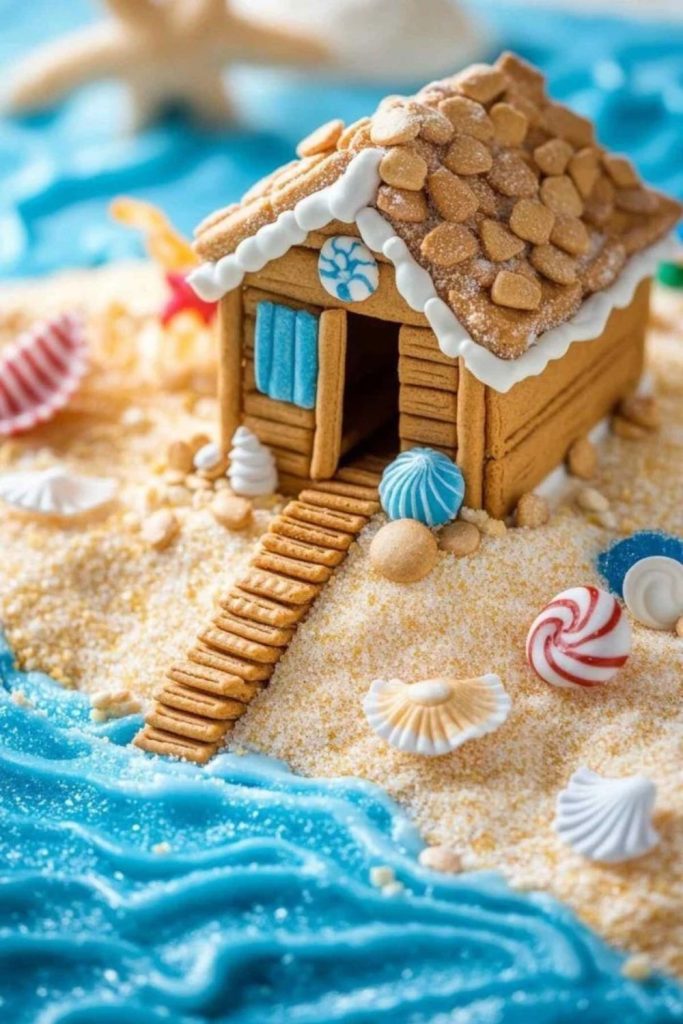 Whimsical Tropical Gingerbread Beach House